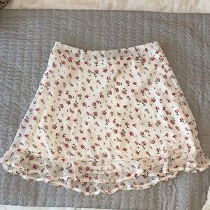 SHEIN White Pink A-Line Mini Skirt Ruffled